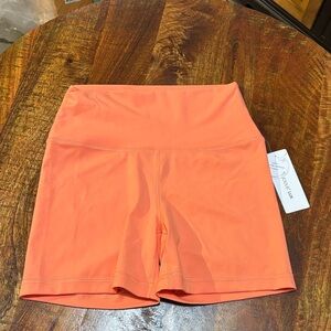 NWT Yogalicious Lux High-Waisted Orange Women's Shorts
